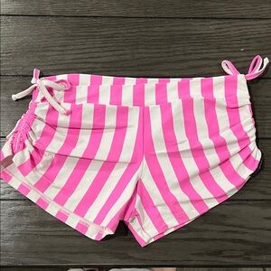 NWT Yogabela Victoria Pink and White Striped side string Shorts
